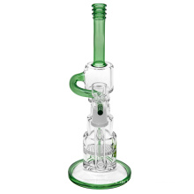 Glasrecycler Bubbler Wasserpfeifen mit zwei Tube Recycling Chamber (ES-GB-369)